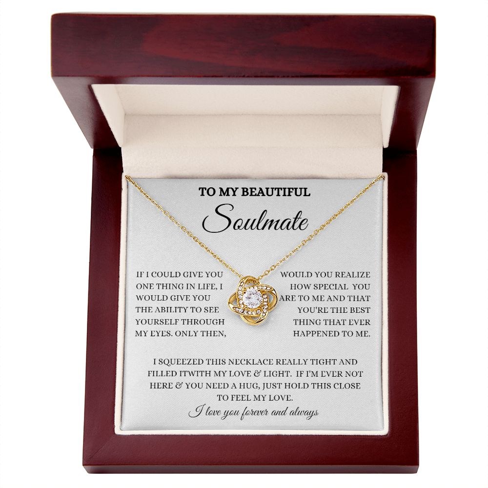 TO MY BEAUTIFUL SOULMATE LOVE KNOT NECKLACE