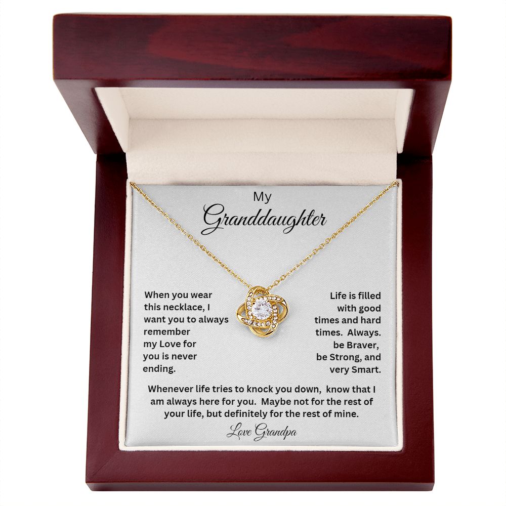 MY GRANDDAUGHTER LOVE GRANDPA LOVE KNOT NECKLACE