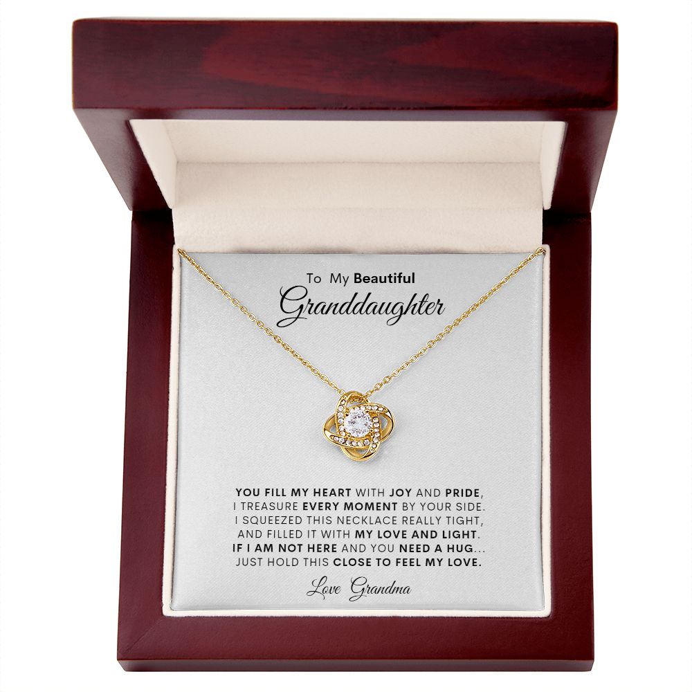 tO MY BEAUTIFUL GRANDDAUGHTER LOVE KNOT NECKLACE