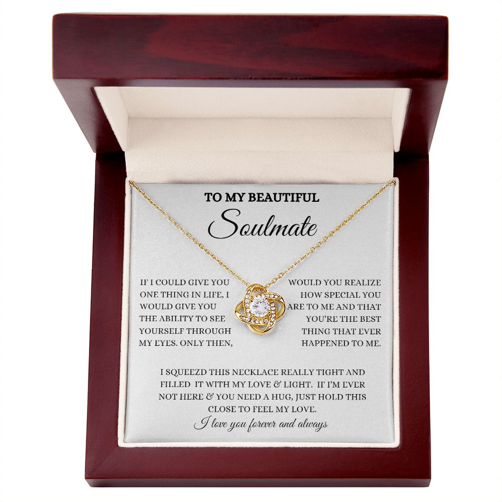 TO MY BEAUTIFUL SOULMATE LOVE KNOT NECKLACE