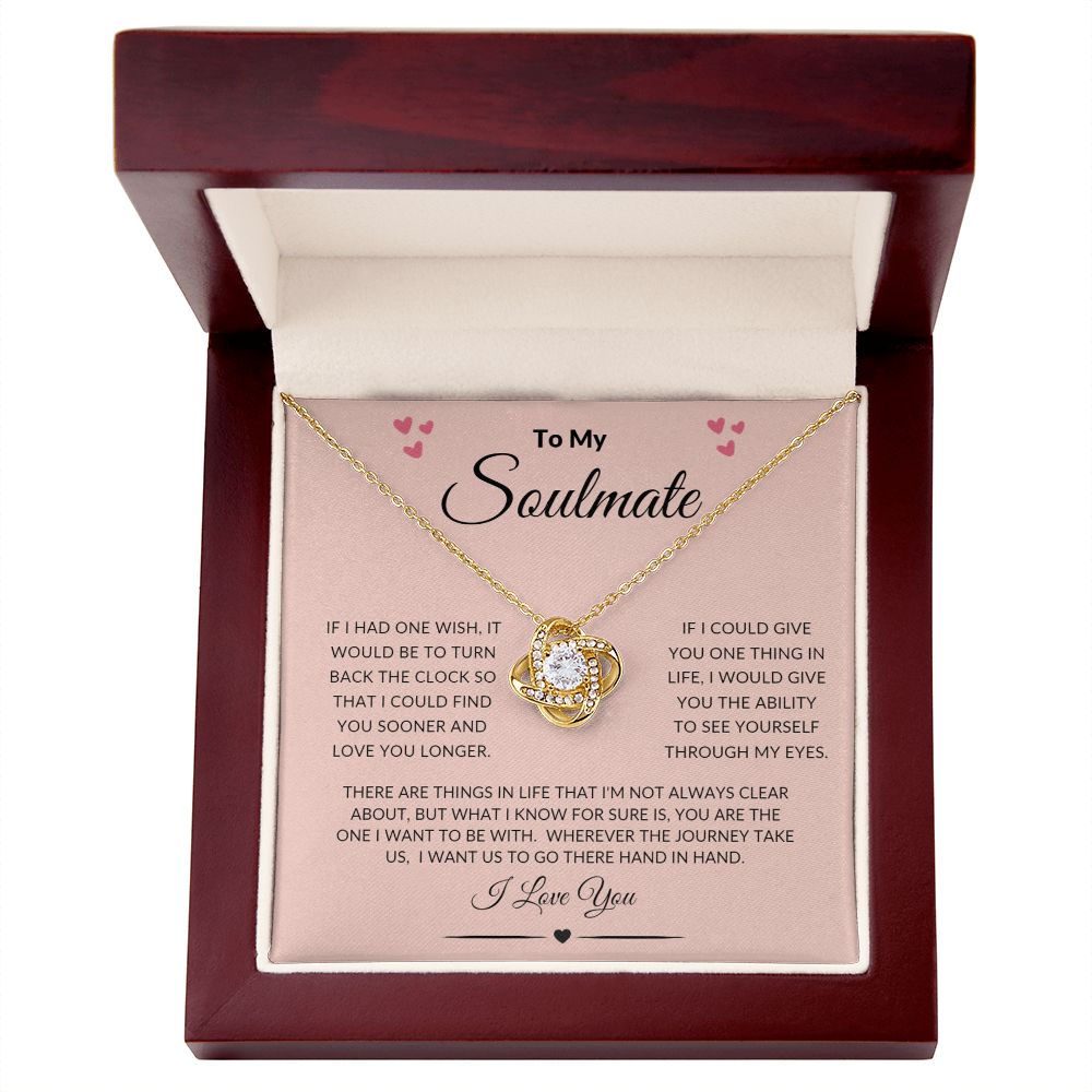 To My Soulmate Love Knot Necklace