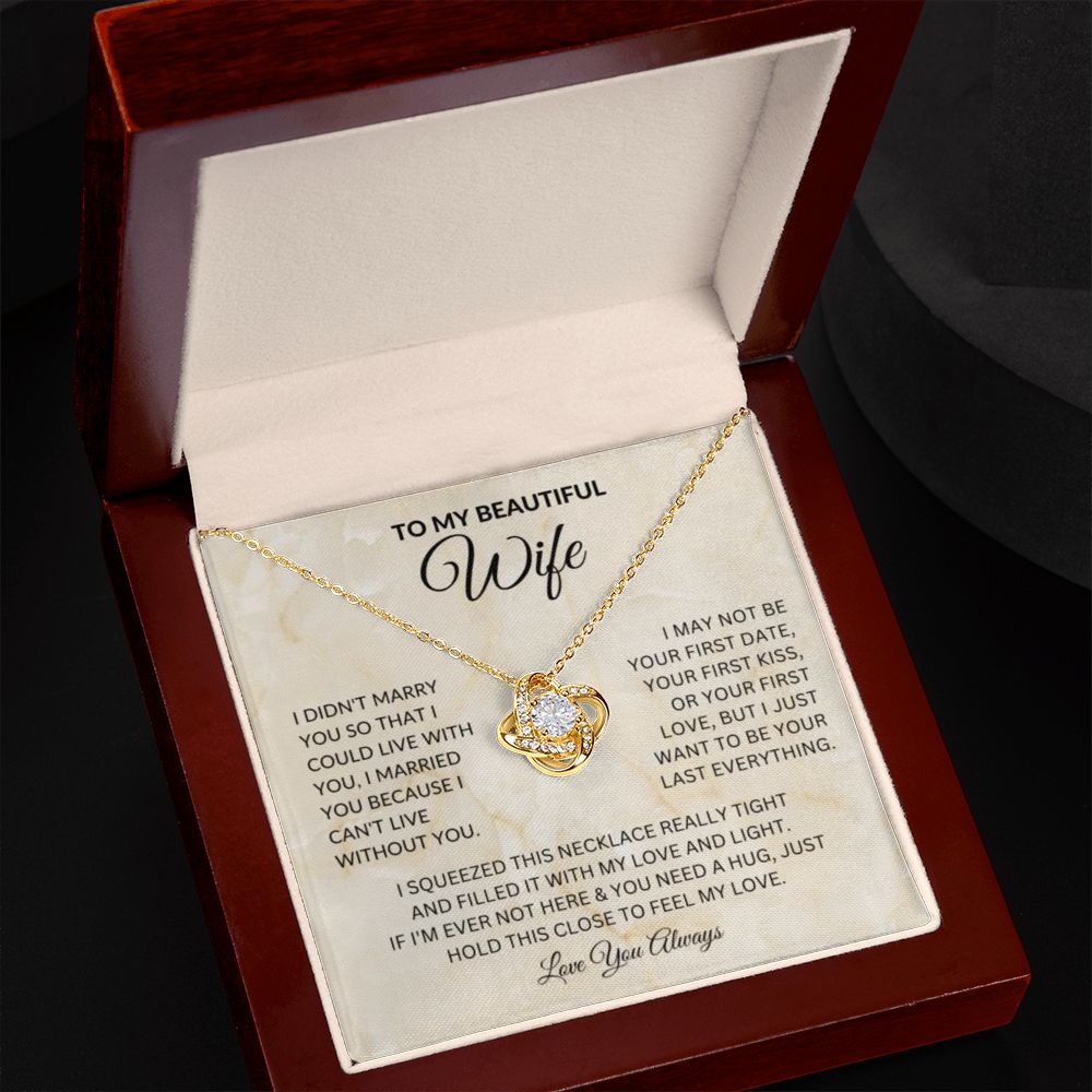 To My Beautiful Wife Love Knot Necklace
