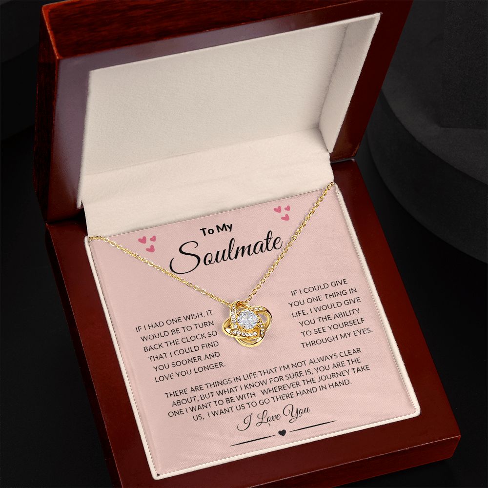 To My Soulmate Love Knot Necklace