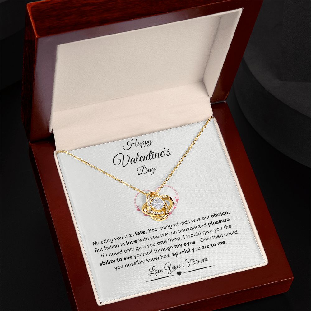 Happy Valentine's Day Love Knot Necklace