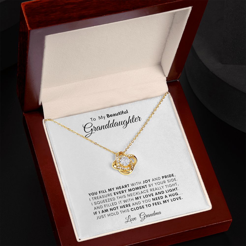 tO MY BEAUTIFUL GRANDDAUGHTER LOVE KNOT NECKLACE