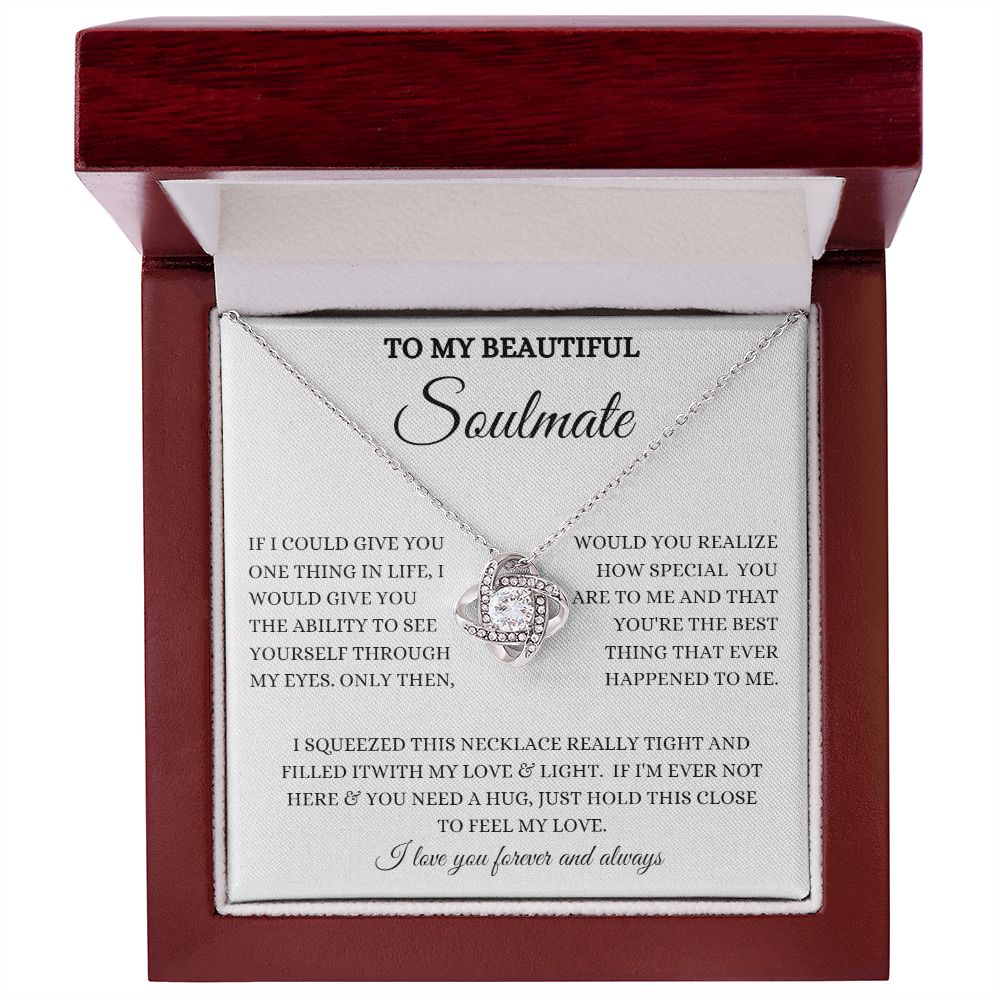 TO MY BEAUTIFUL SOULMATE LOVE KNOT NECKLACE