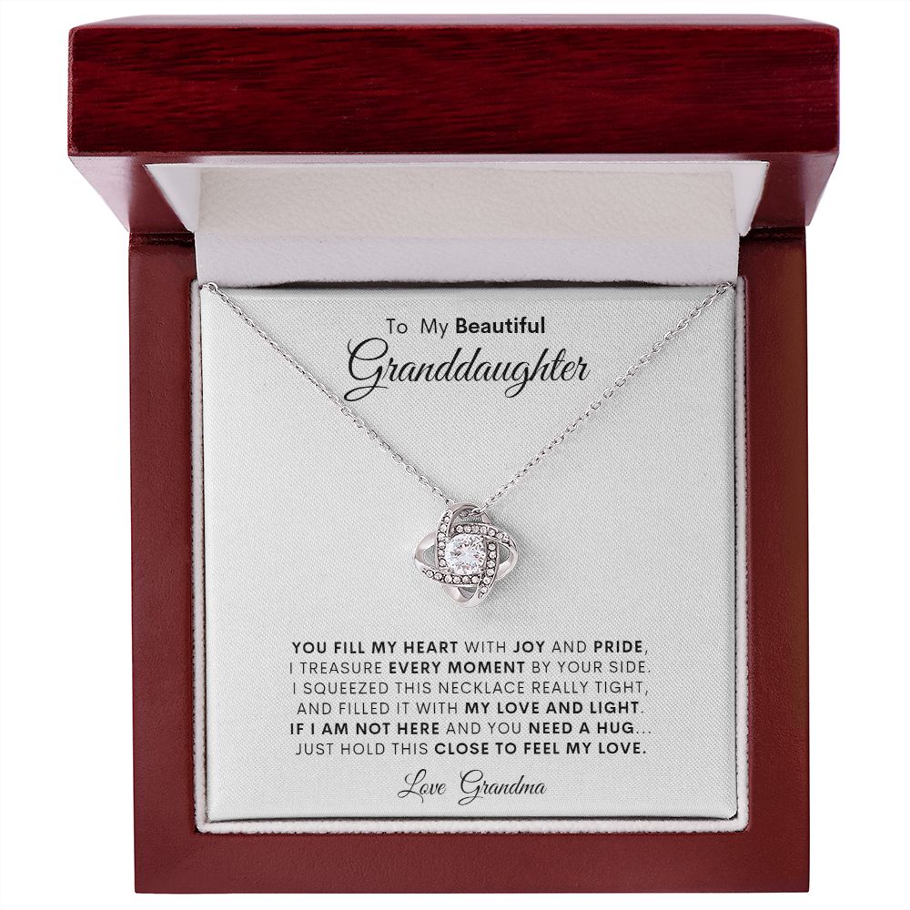 tO MY BEAUTIFUL GRANDDAUGHTER LOVE KNOT NECKLACE