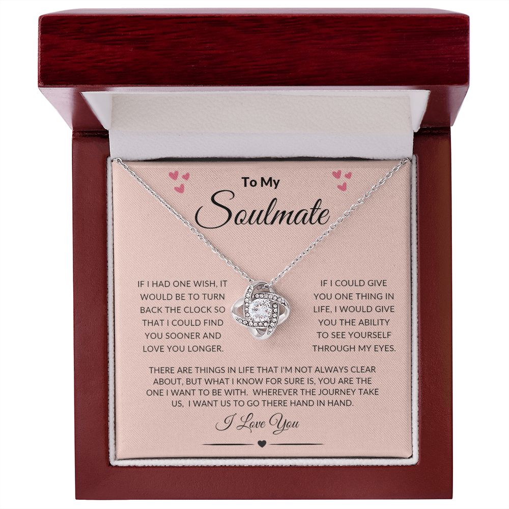 To My Soulmate Love Knot Necklace