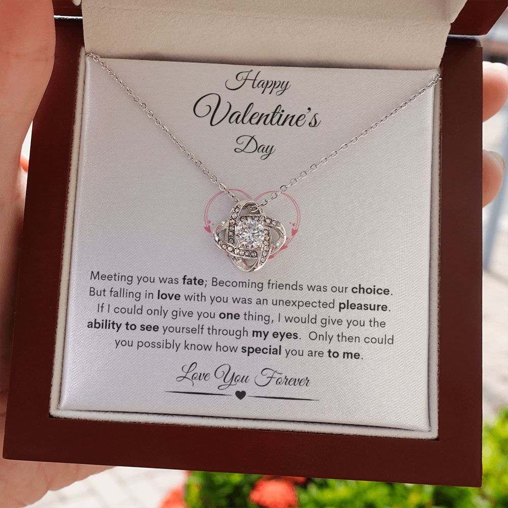 Happy Valentine's Day Love Knot Necklace