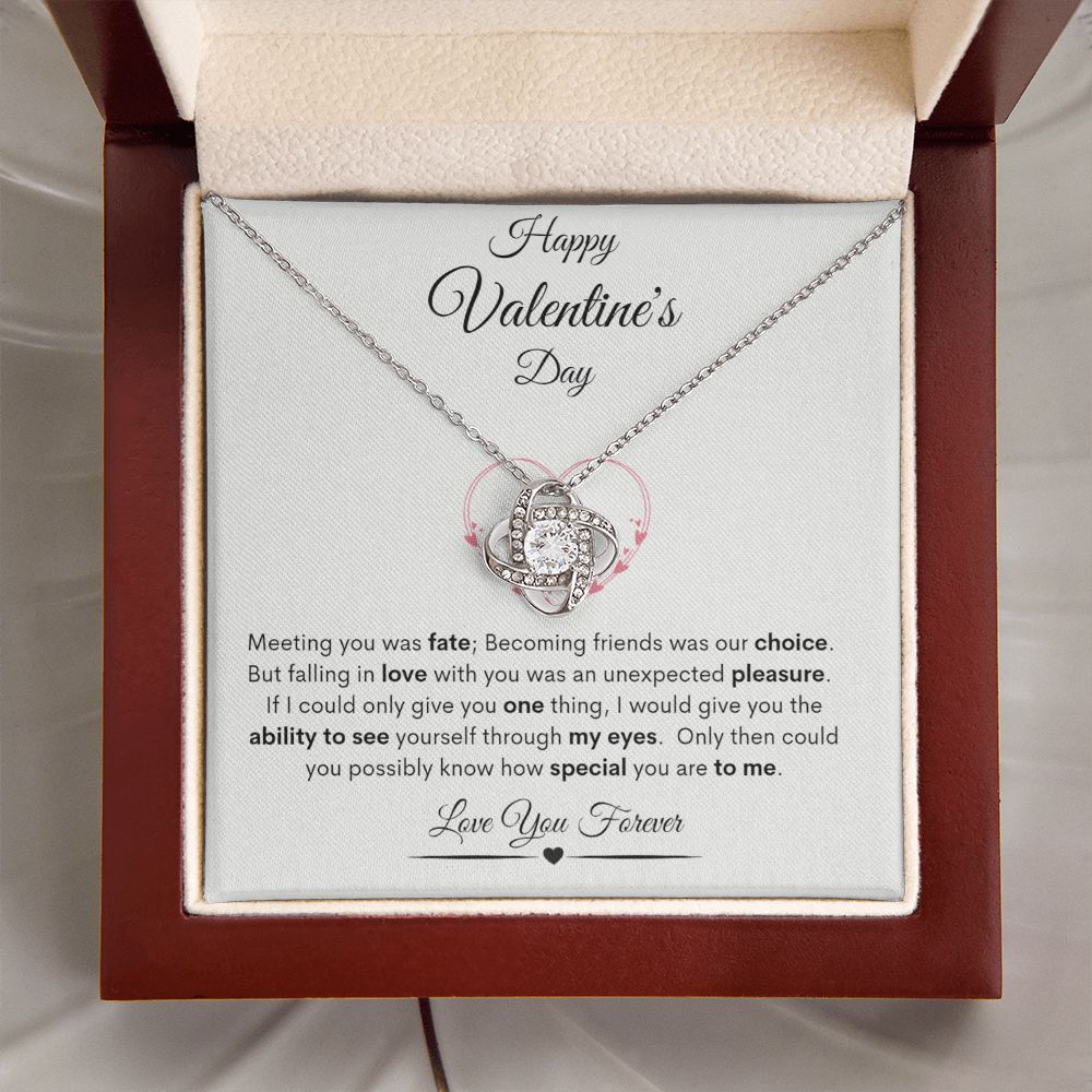 Happy Valentine's Day Love Knot Necklace