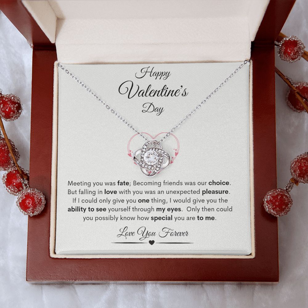 Happy Valentine's Day Love Knot Necklace