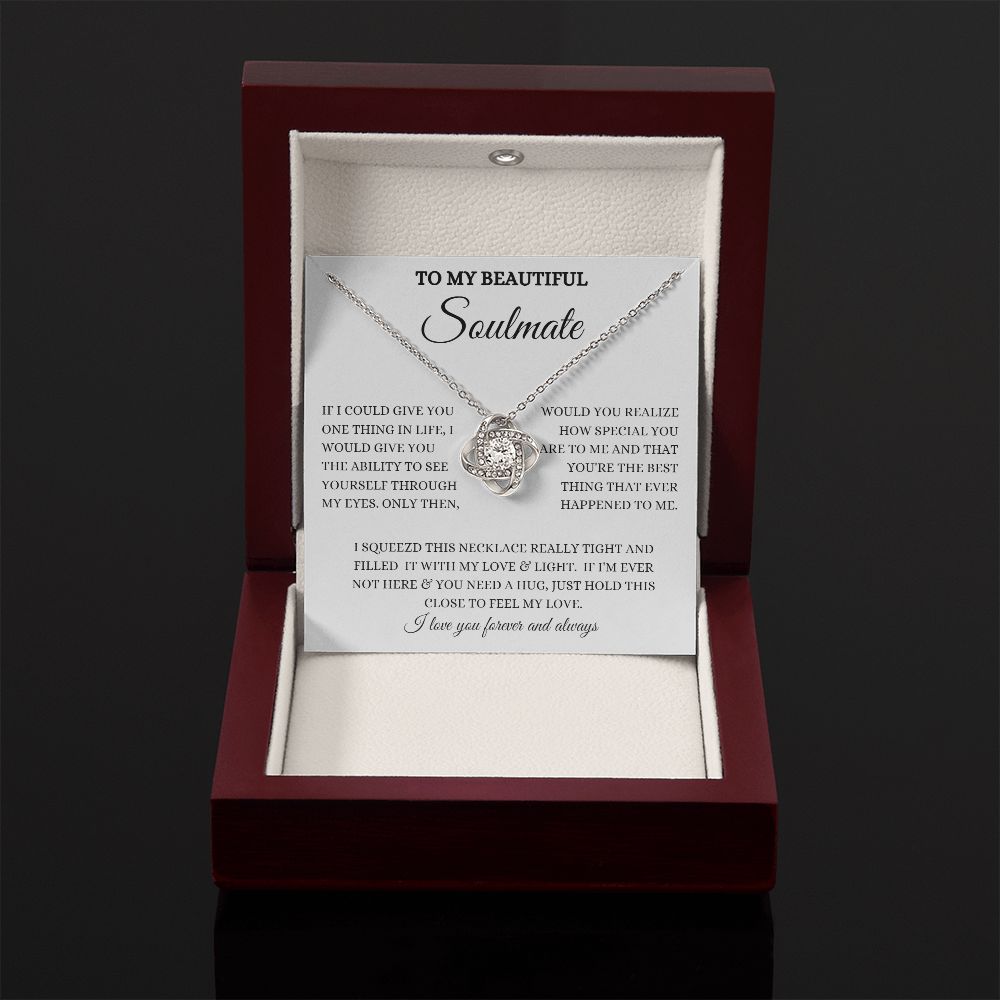 TO MY BEAUTIFUL SOULMATE LOVE KNOT NECKLACE