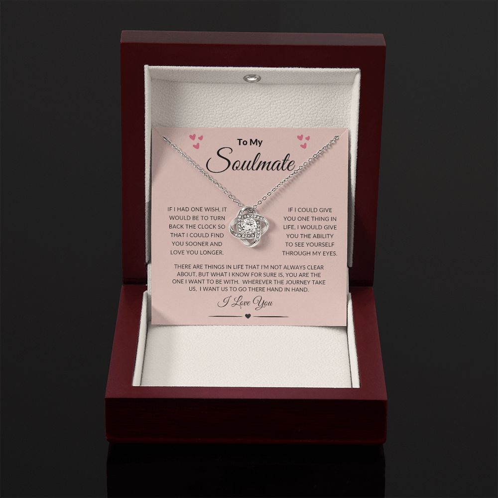 To My Soulmate Love Knot Necklace