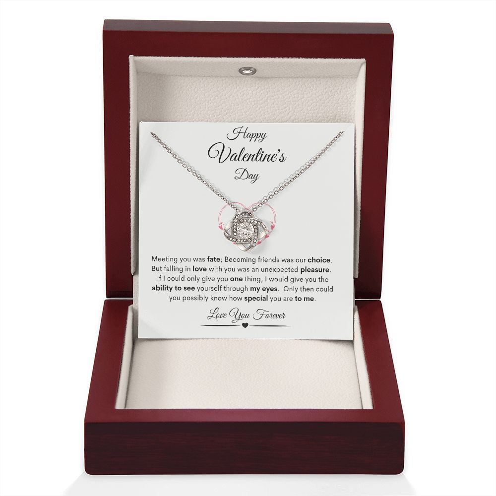 Happy Valentine's Day Love Knot Necklace