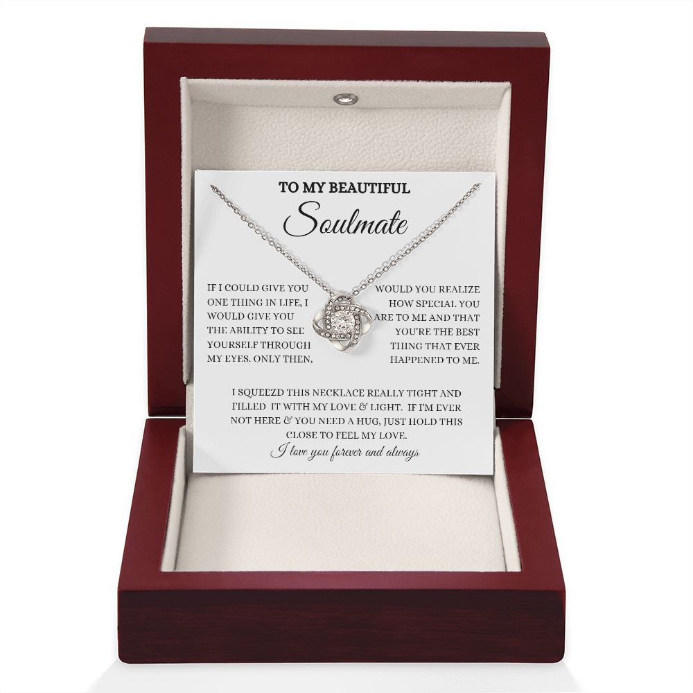 TO MY BEAUTIFUL SOULMATE LOVE KNOT NECKLACE