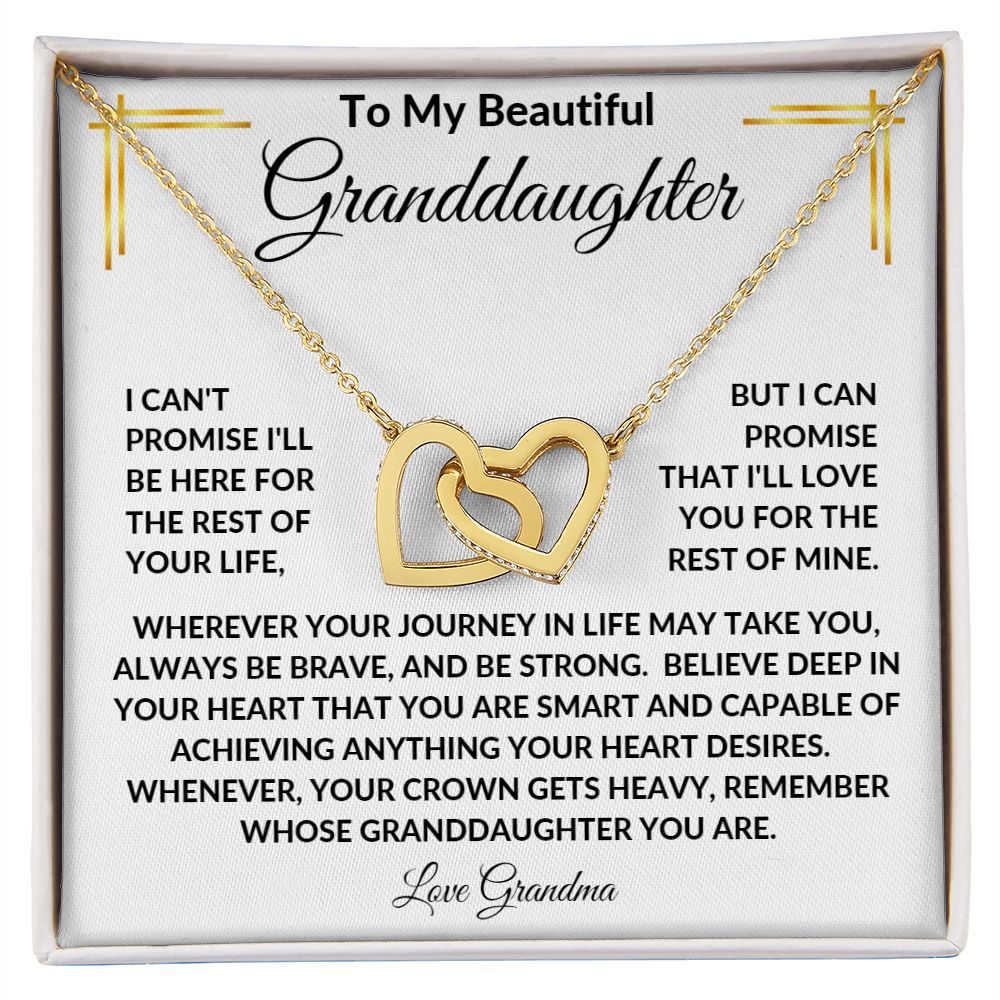 TO MY BEAUTIFUL GRANDDAUGHTER LOVE GRANDMA INTERLOCKING NECKLACE