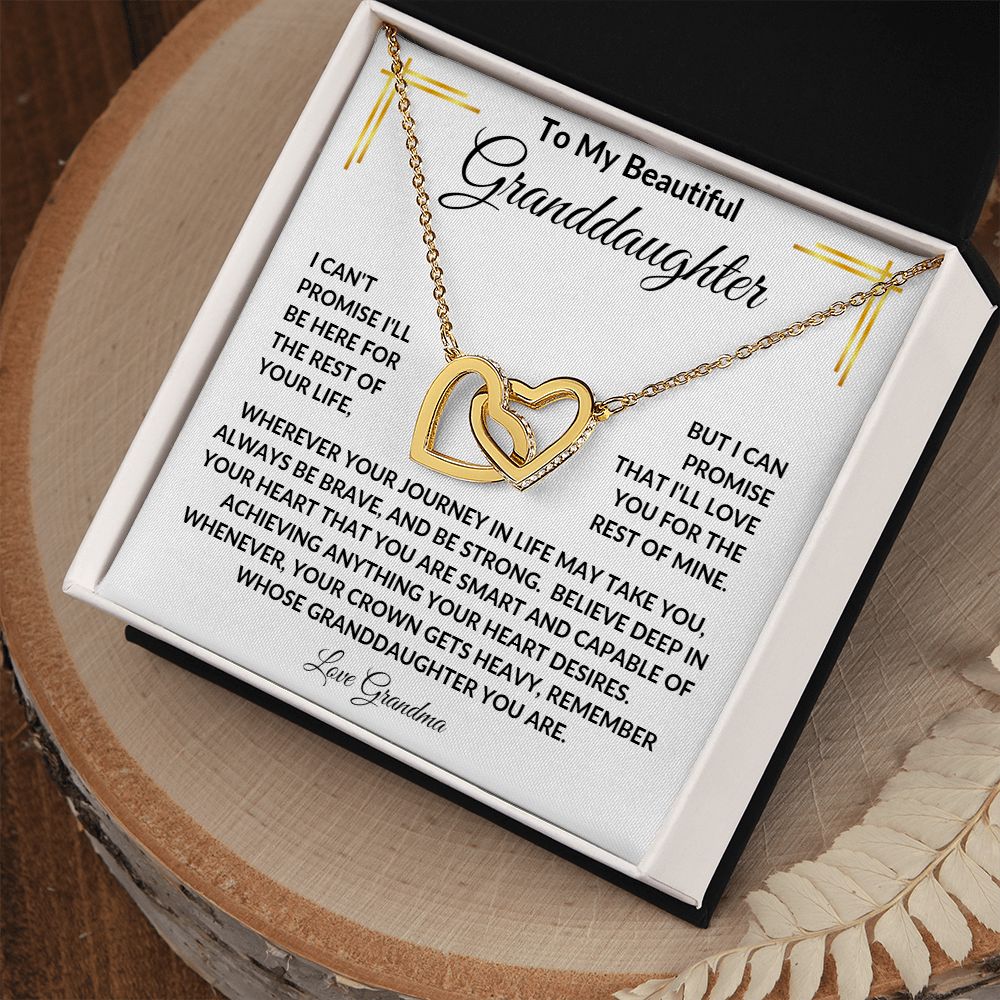 TO MY BEAUTIFUL GRANDDAUGHTER LOVE GRANDMA INTERLOCKING NECKLACE