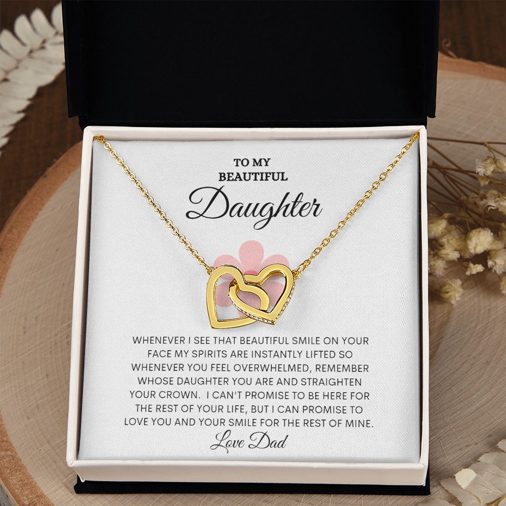 TO MY BEAUTIFUL DAUGHTER INTERLOCKING NECKLACE