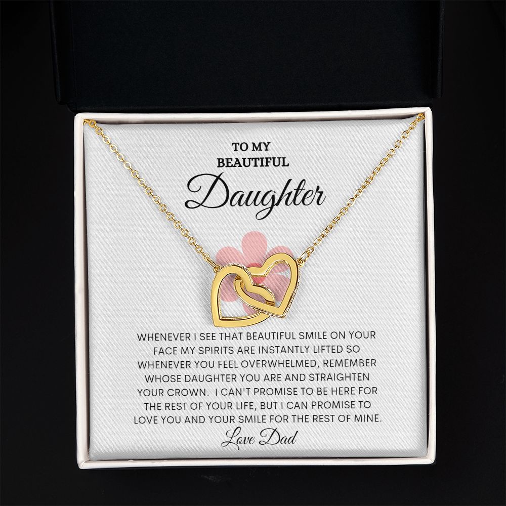 TO MY BEAUTIFUL DAUGHTER INTERLOCKING NECKLACE
