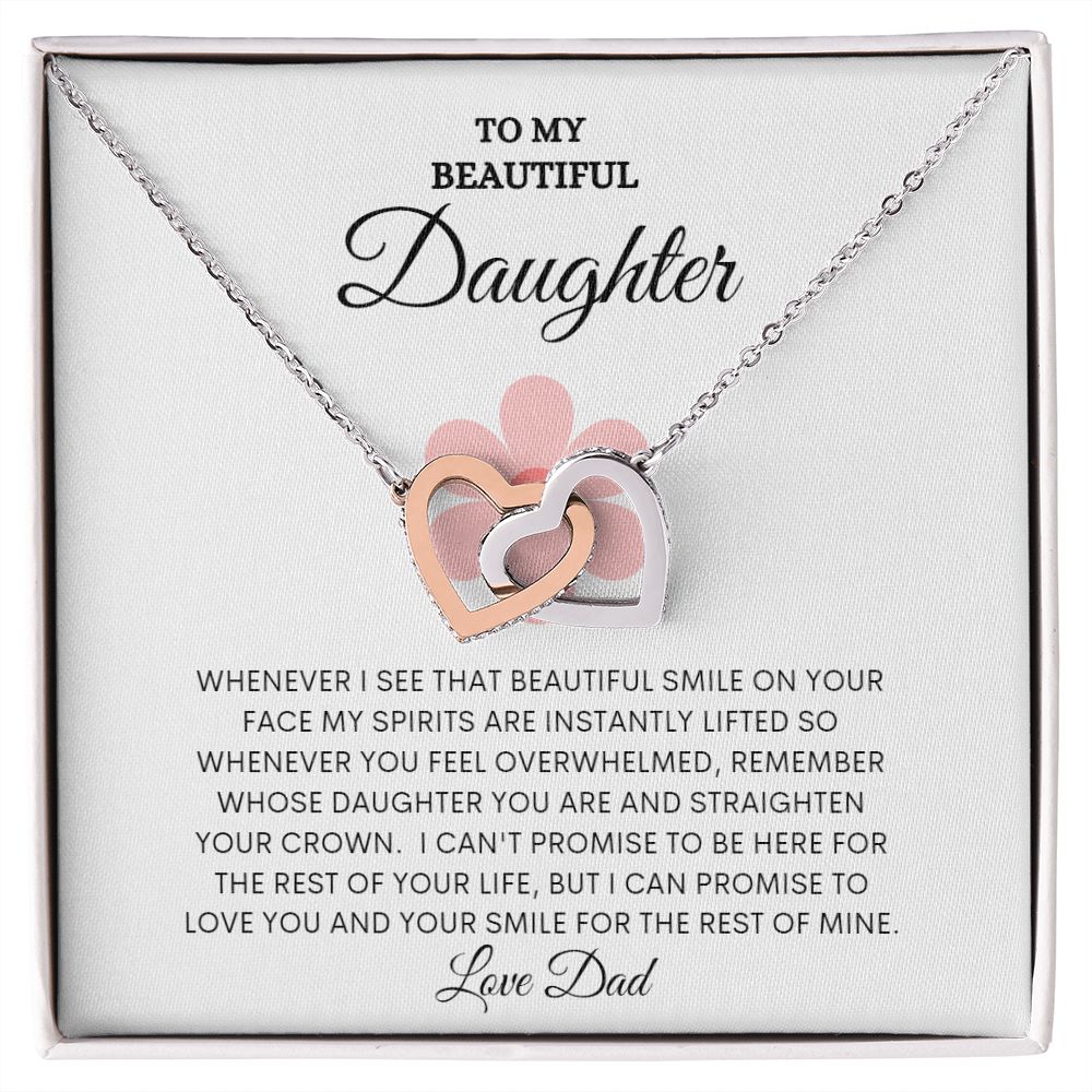 TO MY BEAUTIFUL DAUGHTER INTERLOCKING NECKLACE