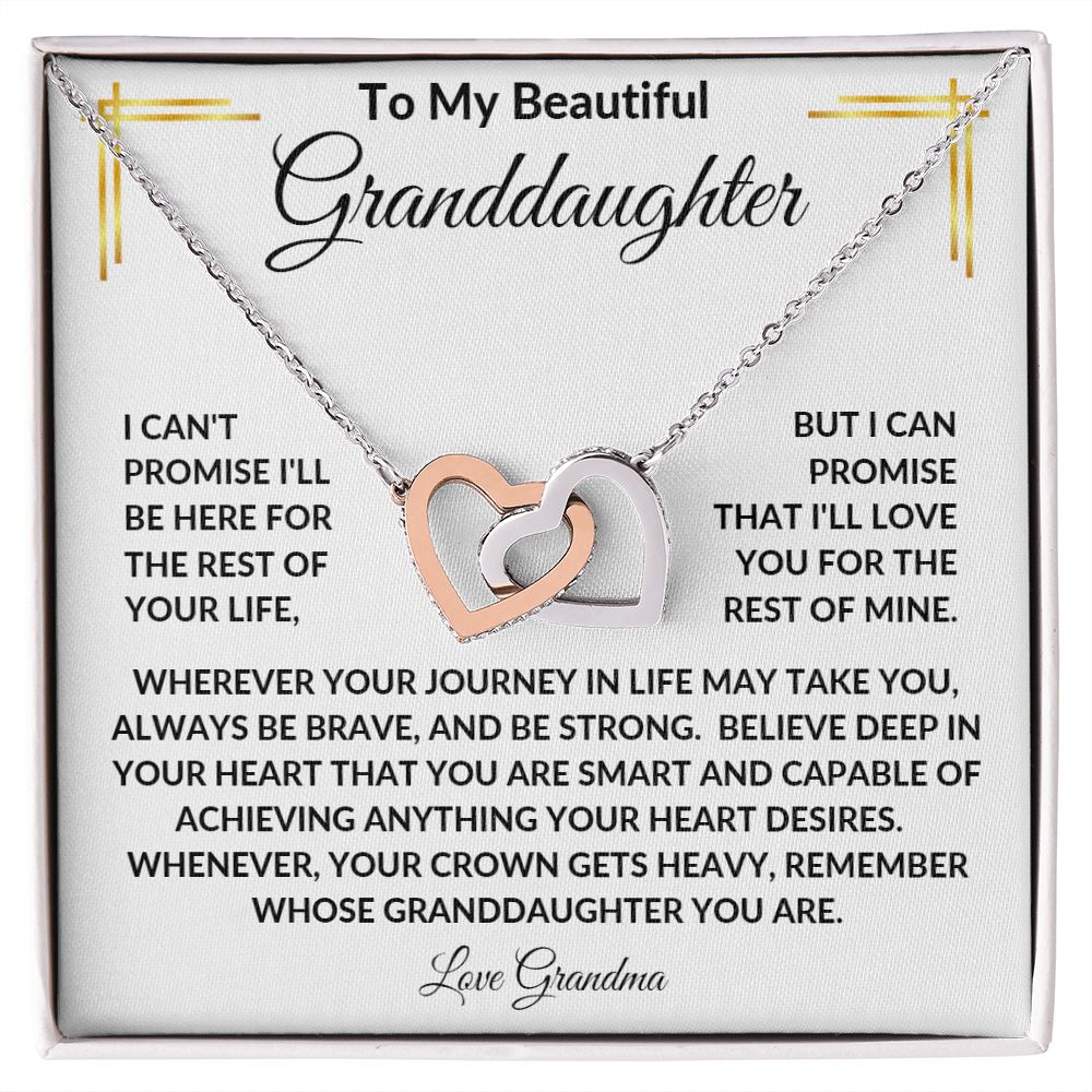 TO MY BEAUTIFUL GRANDDAUGHTER LOVE GRANDMA INTERLOCKING NECKLACE