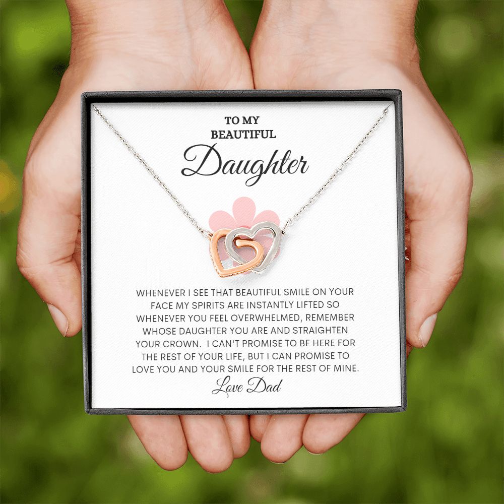 TO MY BEAUTIFUL DAUGHTER INTERLOCKING NECKLACE