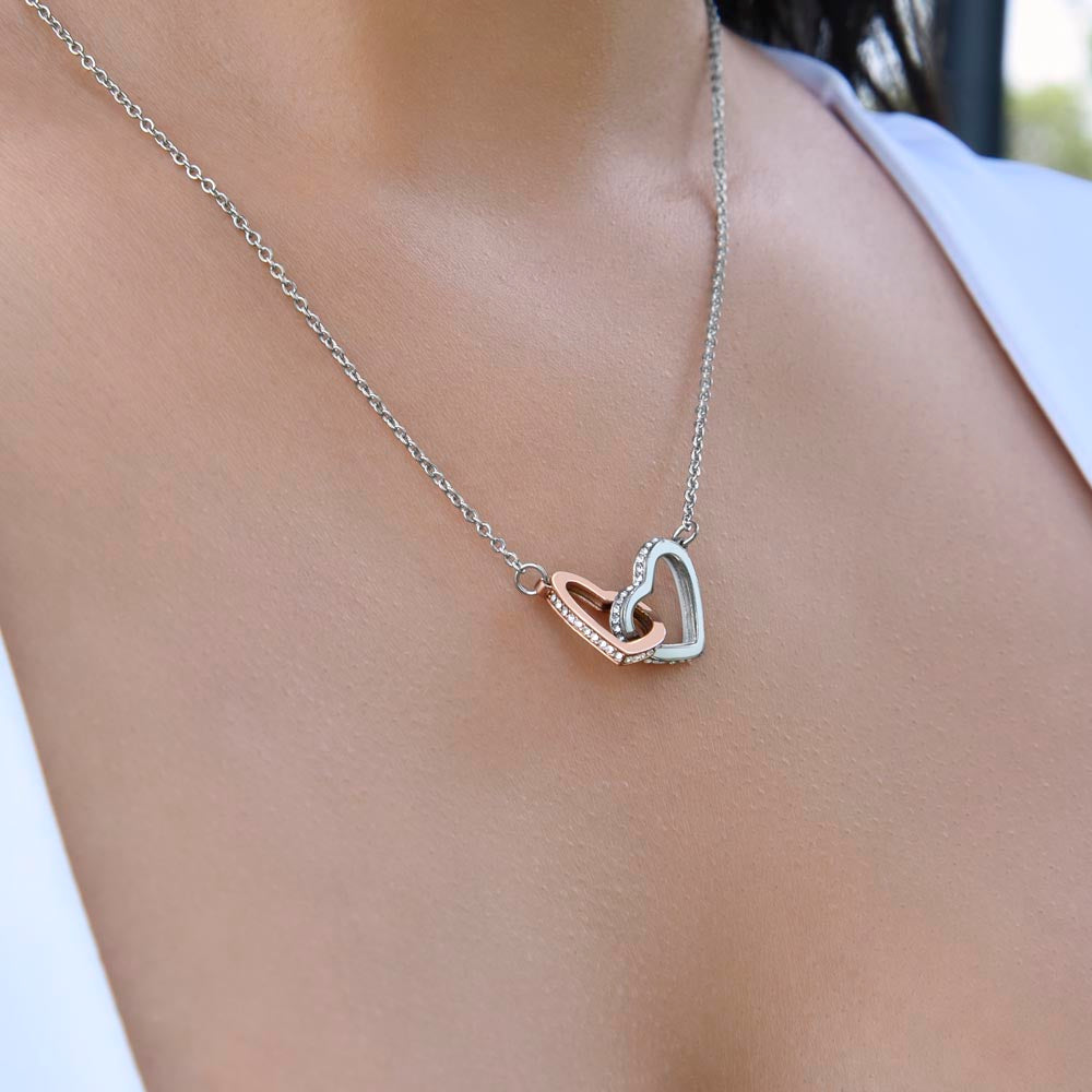 TO MY BEAUTIFUL DAUGHTER INTERLOCKING HEARTS NECKLACE
