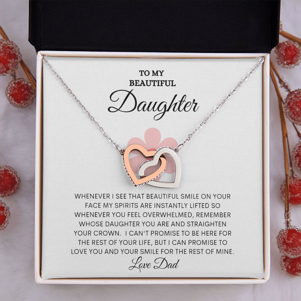 TO MY BEAUTIFUL DAUGHTER INTERLOCKING NECKLACE