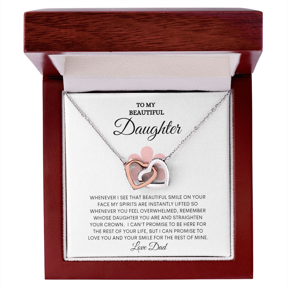 TO MY BEAUTIFUL DAUGHTER INTERLOCKING NECKLACE