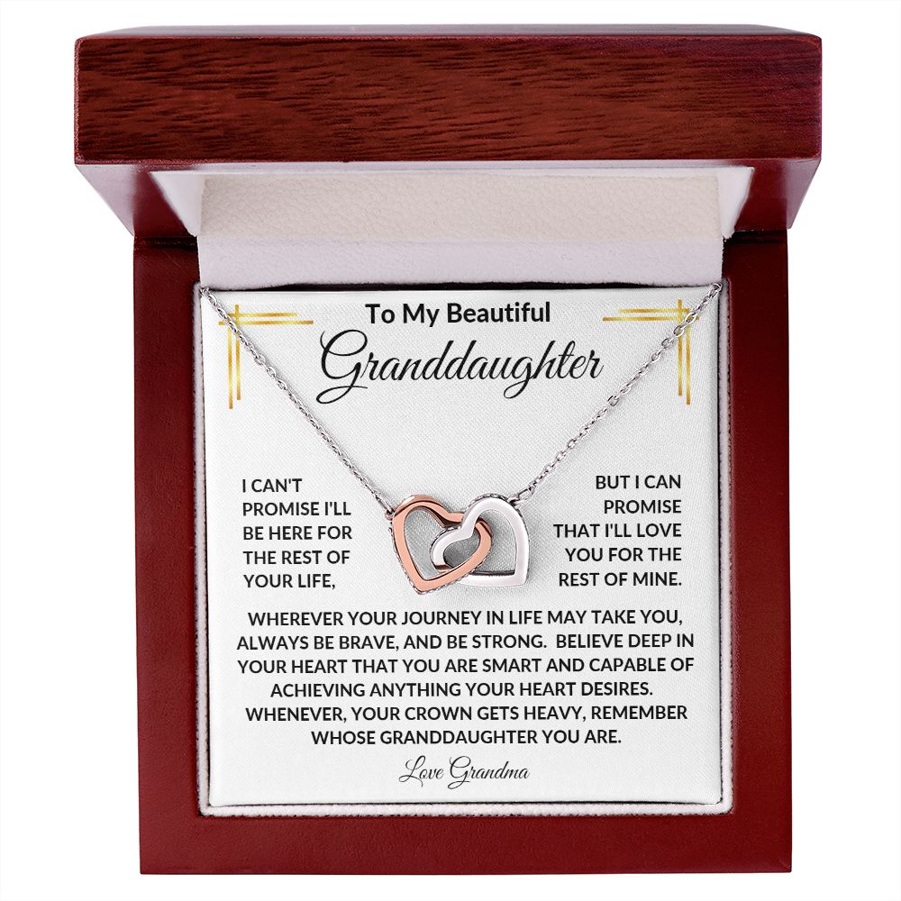 TO MY BEAUTIFUL GRANDDAUGHTER LOVE GRANDMA INTERLOCKING NECKLACE
