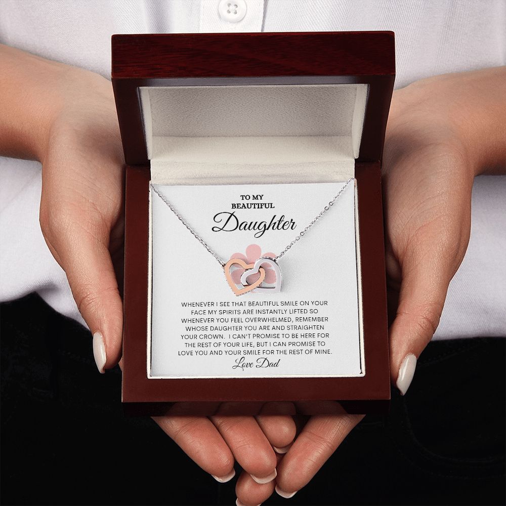 TO MY BEAUTIFUL DAUGHTER INTERLOCKING NECKLACE
