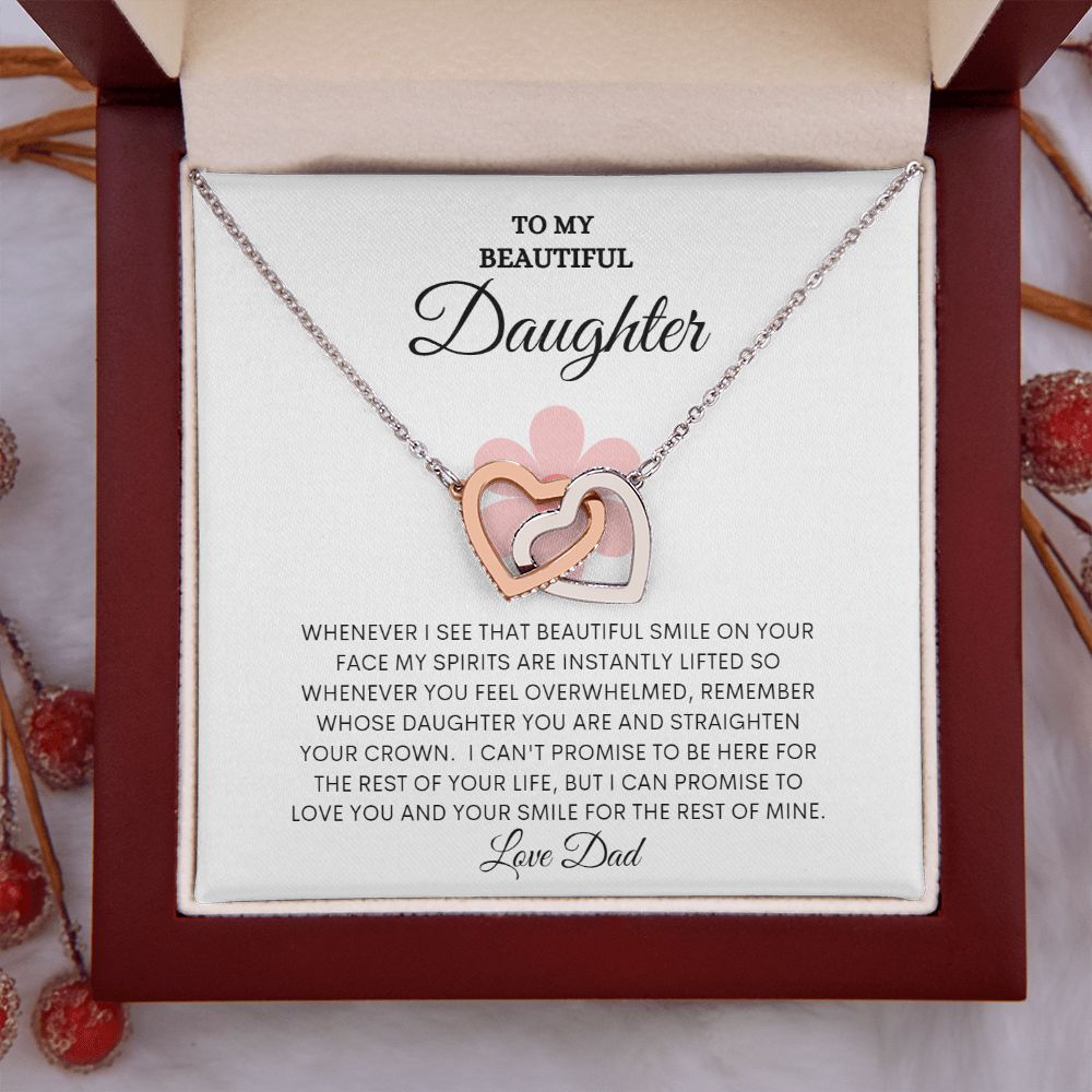 TO MY BEAUTIFUL DAUGHTER INTERLOCKING NECKLACE