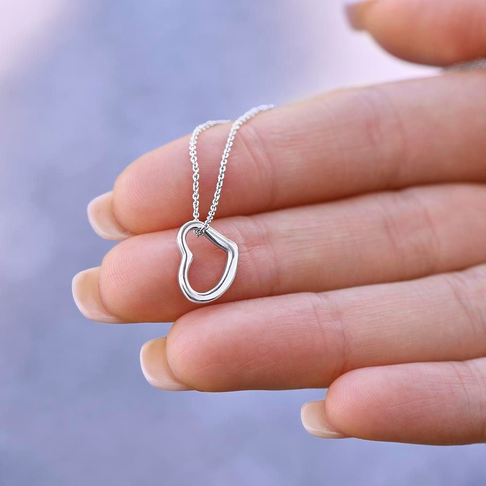 TO MY BEAUTIFUL DAUGHTER DELICATE HEART NECKLACE