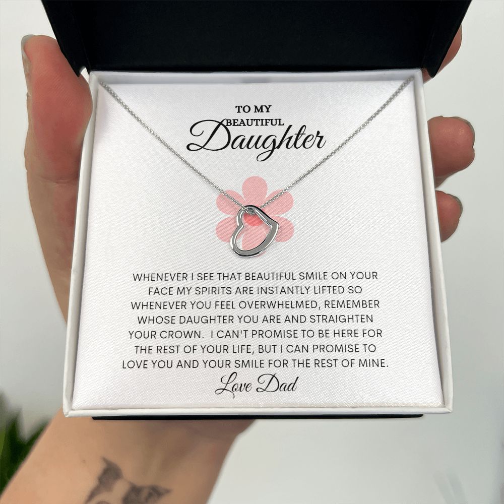 TO MY BEAUTIFUL DAUGHTER DELICATE HEART NECKLACE