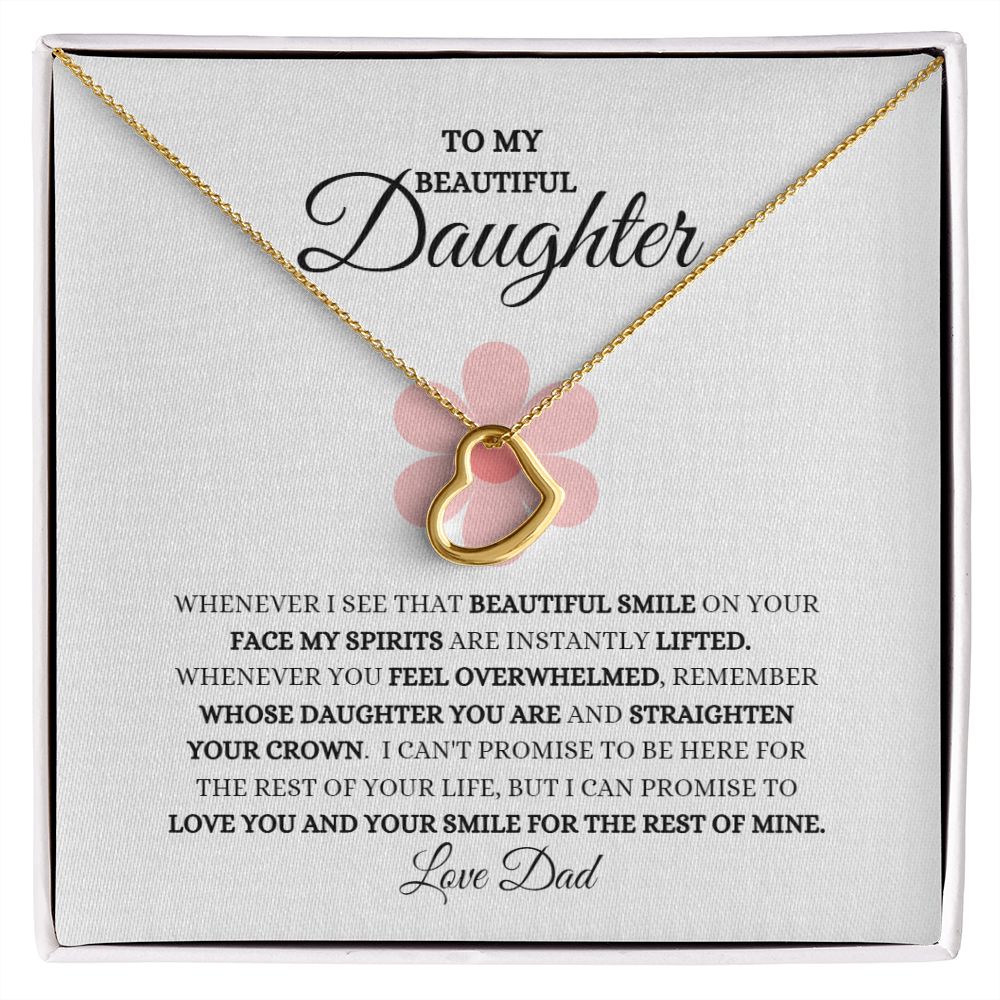 To My Beautiful Daughter  Delicate Heart Necklace
