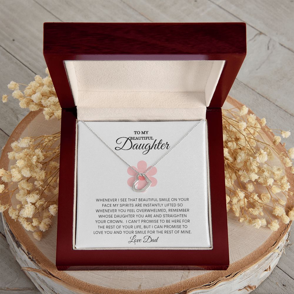 TO MY BEAUTIFUL DAUGHTER DELICATE HEART NECKLACE