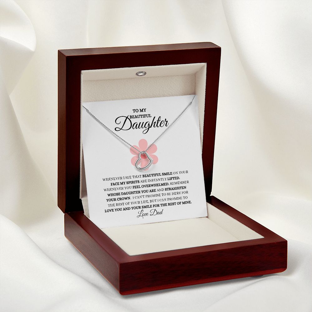 To My Beautiful Daughter  Delicate Heart Necklace