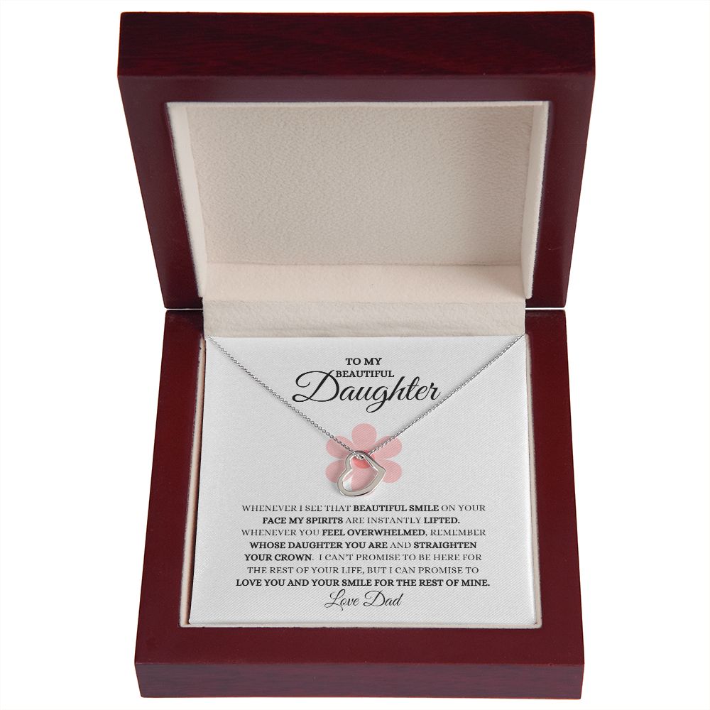 To My Beautiful Daughter  Delicate Heart Necklace
