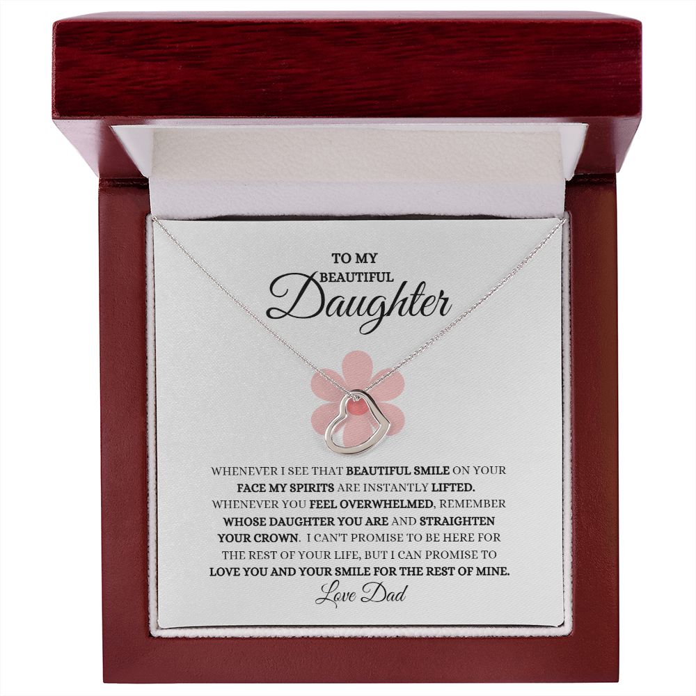 To My Beautiful Daughter  Delicate Heart Necklace