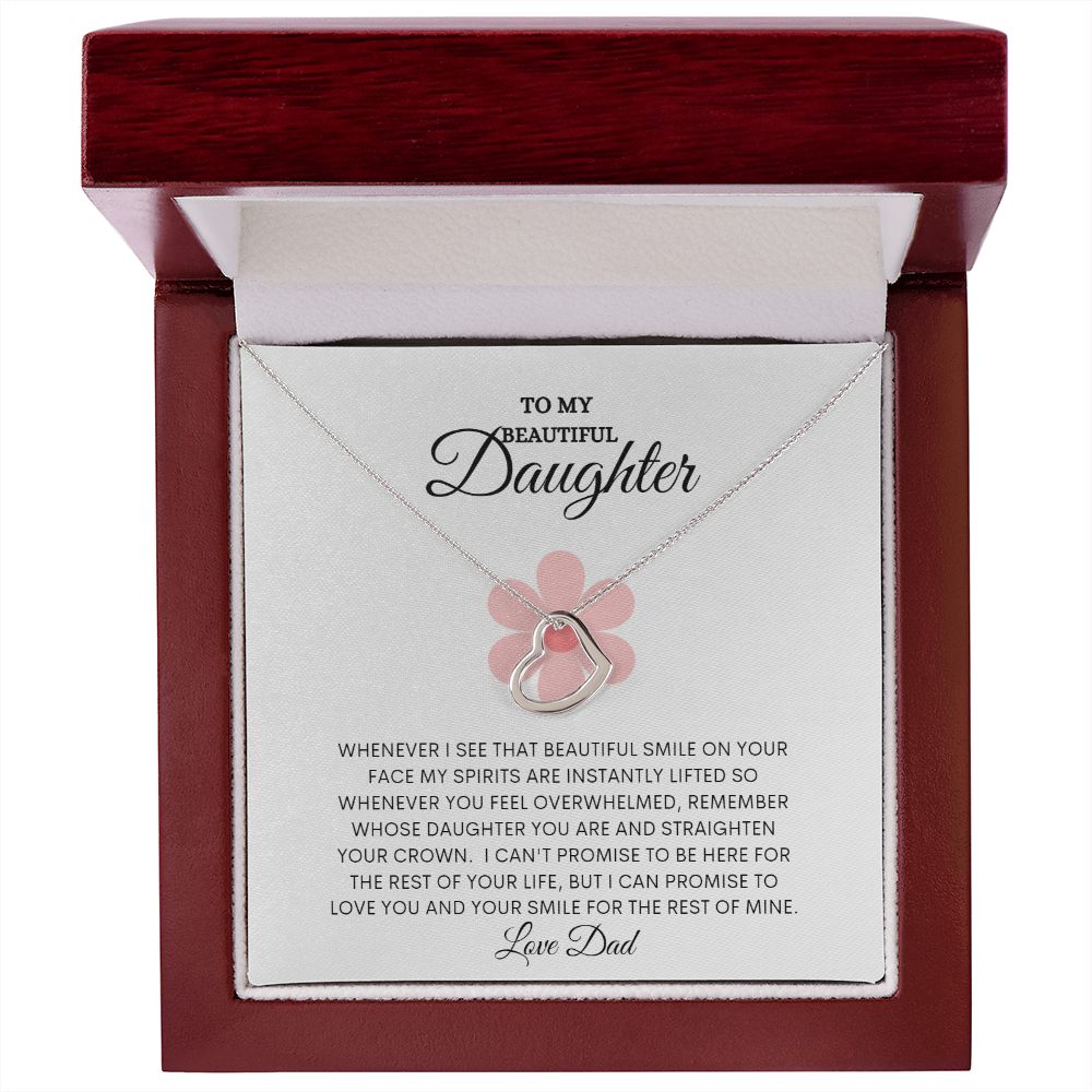 TO MY BEAUTIFUL DAUGHTER DELICATE HEART NECKLACE
