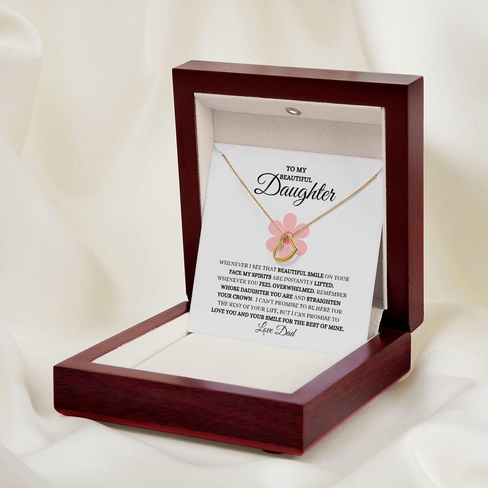 To My Beautiful Daughter  Delicate Heart Necklace