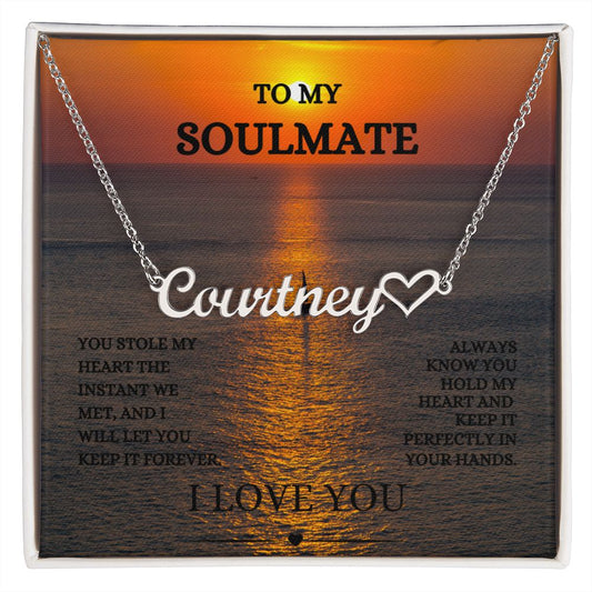 TO MY SOULMATE PERSONALIZED HEART NAME NECKLACE