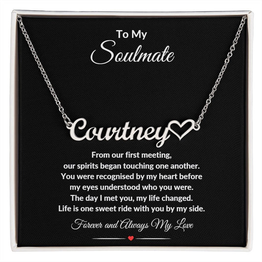 TO MY SOULMATE HEART NAME NECKLACE