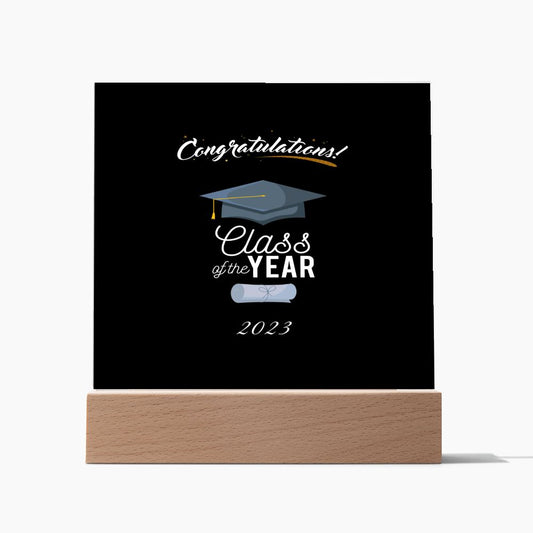 CONGRATULATIONS CLASS OF 2023 SQUARE ACRYLIC PLAQUE