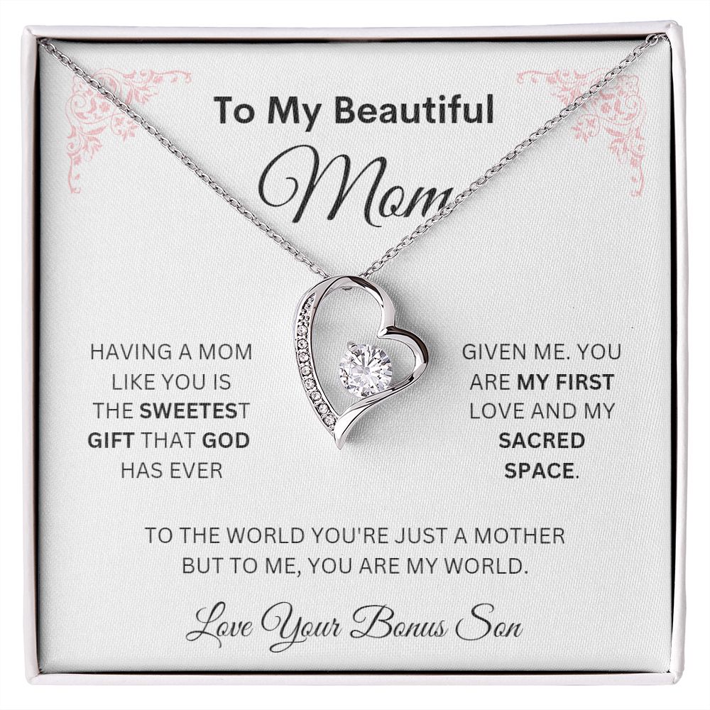 To My Beautiful Mom Forever Love necklace