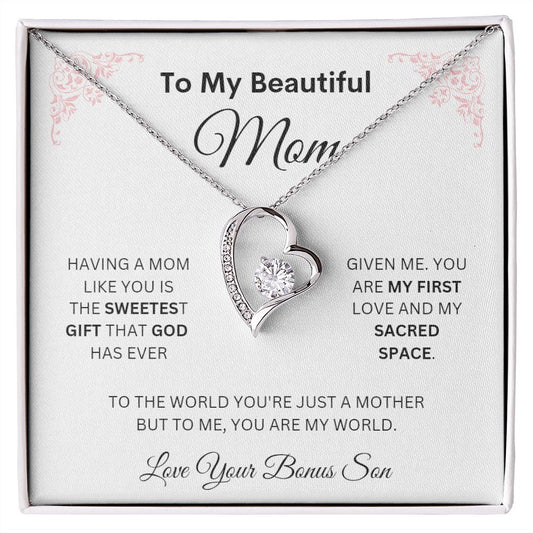 To My Beautiful Mom Forever Love necklace