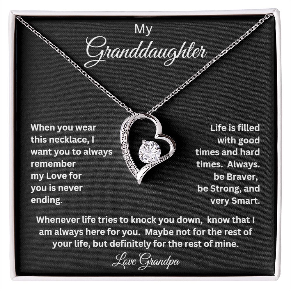 TO MY GRANDDAUGHTER LOVE GRANDPA FOREVER LOVE NECKLACE