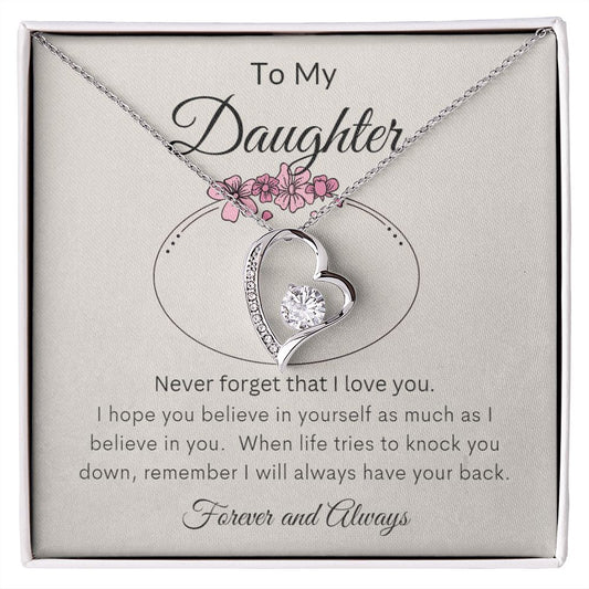To My Daughter Forever Love Necklace