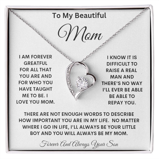 TO MY BEAUTIFUL MOM FOREVER LOVE NECKLACE