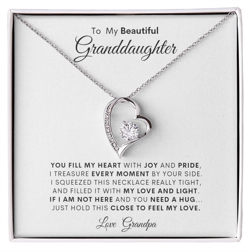 TO MY BEAUTIFUL GRANDDAUGHTER LOVE GRANDPA FOREVER LOVE NECKLACE